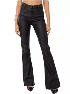 EDIKTED NWT high rise faux leather pants size M